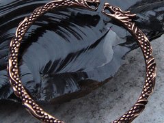 Bratara fixa vikinga Capete de dragoni - bronz circumferinta 17 cm